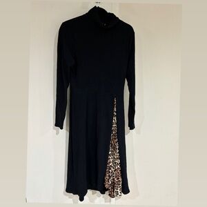 ASOS women's black dress with leopard size 10